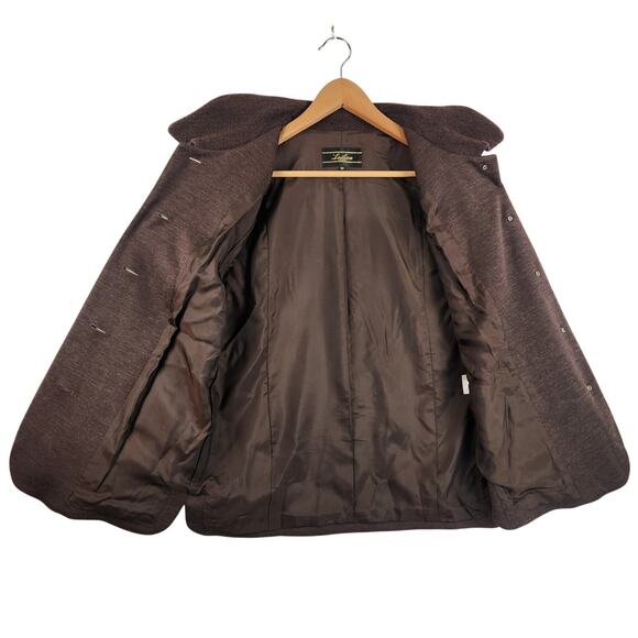 Leilian Original Japanese Designer Wool Jacket Women’s SZ LG Chocolate Brown EUC - Picture 2 of 16